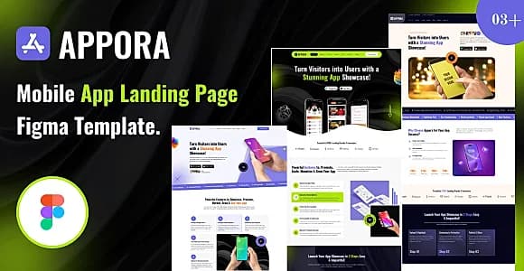 Appora - Creative Mobile App Landing Page Figma Template