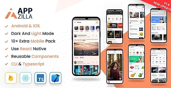 AppZilla - Mobile React Native UI KIT Elements Android + iOS