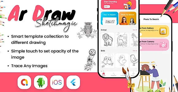 AR Draw Sketch & Paint Flutter Application | PHP Admin Panel |
