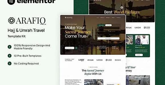 Arafiq - Hajj & Umrah Travel Elementor Template Kit