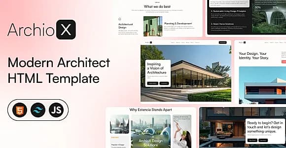 Archiox - Modern Architect HTML Tailwind css Template