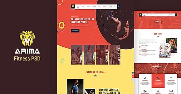 Arima | Fitness, Gym PSD Template