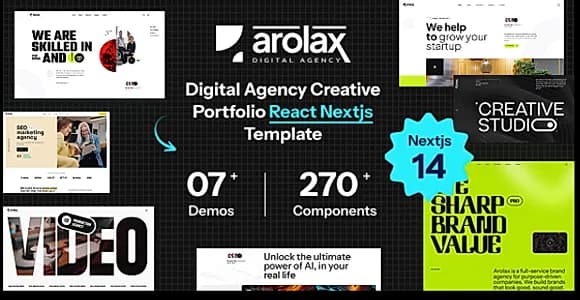 Arolax | Creative Digital Agency React NextJS Template
