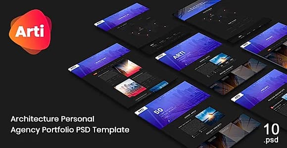 Arti - Architecture Personal Agency Portfolio PSD Template
