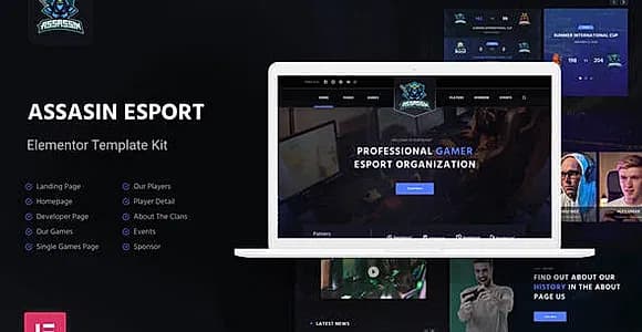Assasin | eSport & Gaming Elementor Template Kit