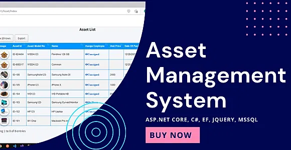 Asset Management System with Barcode | ASP.NET Core | EF Core | .NET Core 8.0