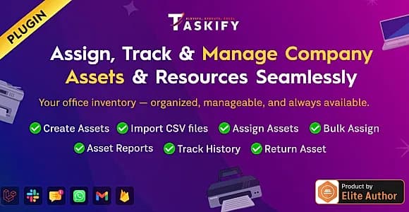 Assets & Resources Organizer, Tracker and Management Plugin for Taskify