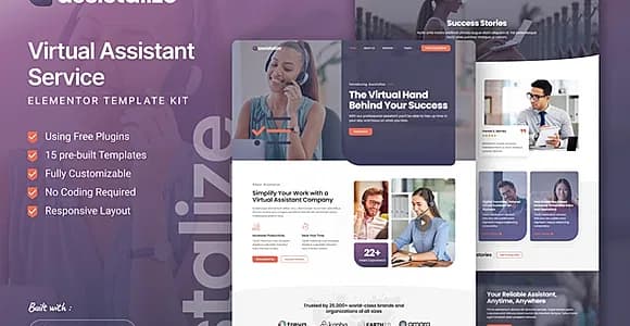 Assistalize - Virtual Assistant Elementor Template Kit