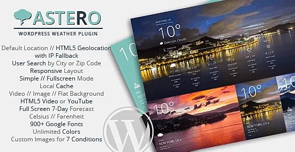 Astero WordPress Weather Plugin WordPress Plugin