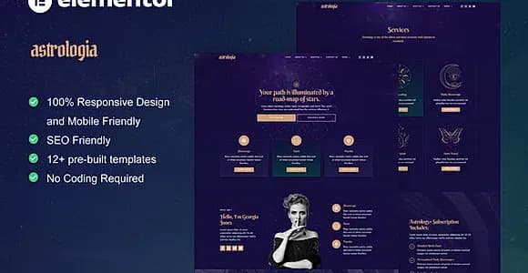 Astrologia - Horoscope Astrology Elementor Template Kit