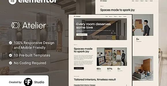 Atelier – Interior Design Elementor Template Kit
