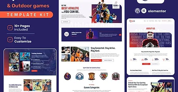 Athletic Aim – Sports Club & Outdoor Games Elementor Template Kit