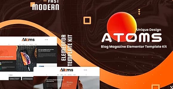 Atoms - Blog & Magazine Elementor Template Kit