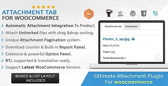 Attachment Tab For Woocommerce WordPress Plugin