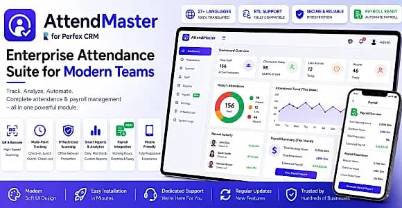 AttendMaster – Enterprise Attendance & Payroll Suite for Perfex CRM