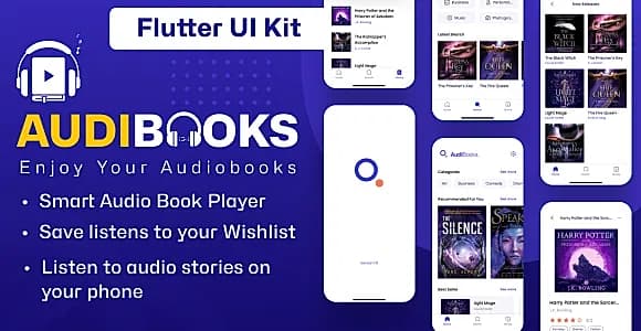 AudiBooks Flutter Full UI KIt | Audio & Ebook Flutter UI Tamplate