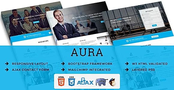 AURA - Multipurpose Responsive HTML Landing Pages