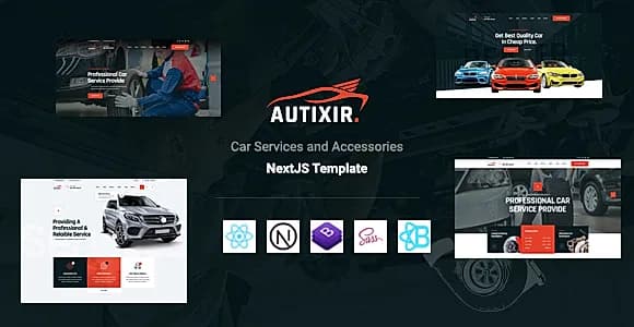 Autixir - Auto Parts Shop Car Accessories React NextJS Template