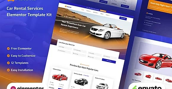 Autovia - Car Rental Service Elementor Template Kit