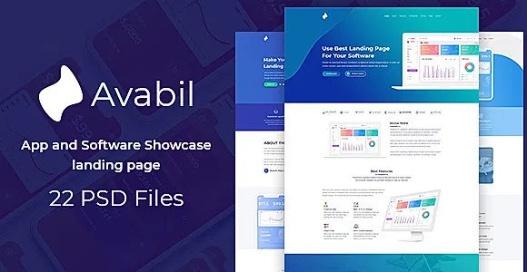 Avabil - App and Software Showcase landing page