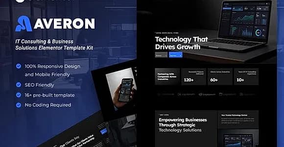 Averon – IT Consulting & Business Solutions Elementor Template Kit
