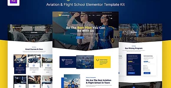 Aviacademy – Aviation & Flight School Elementor Template Kit