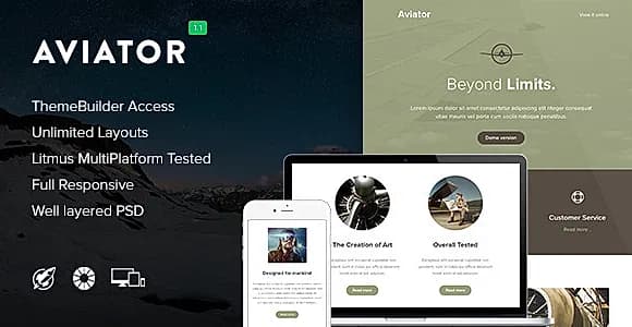 Aviator - Responsive Email + Themebuilder Access