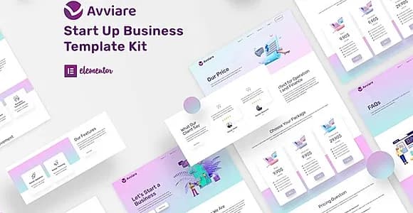 Avviare Start Up Business Elementor Template Kit