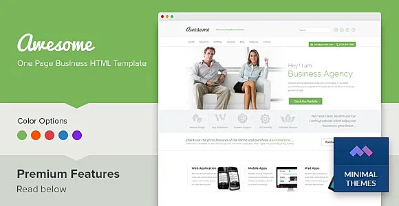 Awesome - One Page Business Template