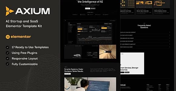 Axium - AI Startup & SaaS Elementor Template Kit