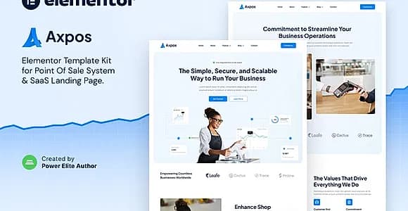 Axpos – Point Of Sale Software & SaaS Landing Page Elementor Template Kit
