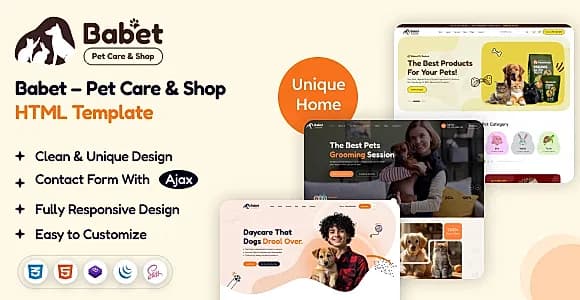 Babet - Pet Care & Shop HTML Template