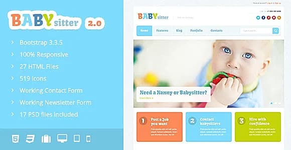 Babysitter - Responsive HTML Template