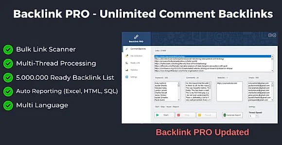Backlink PRO - Unlimited Comment Backlinks
