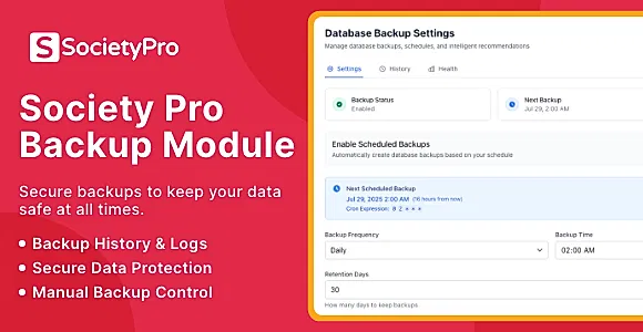 Backup Module for SocietyPro