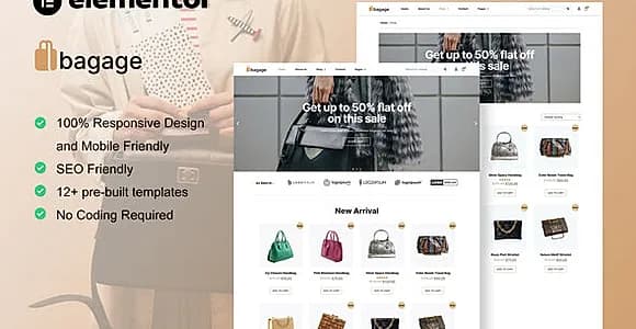 Bagage - Woocommerce Bag Store Elementor Pro Template Kit