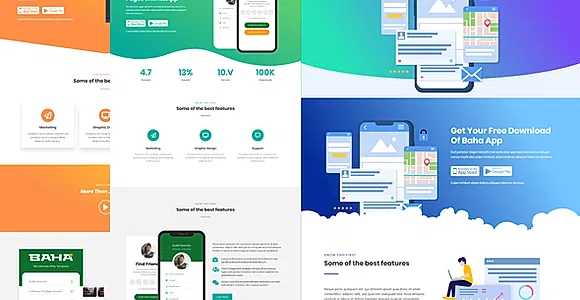 Baha - Apps Landing Elementor Template Kit