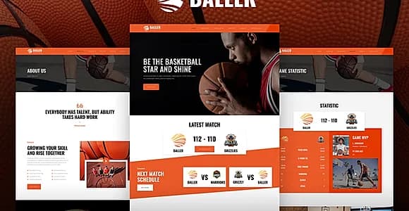 Baller – Basketball Team & Sports Club Elementor Template Kit