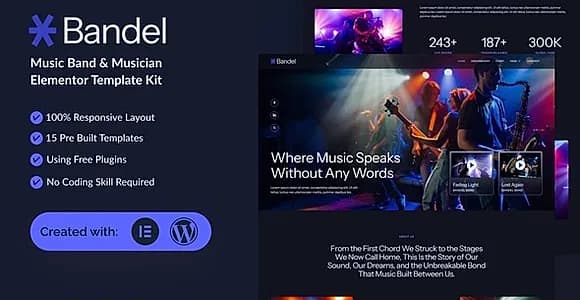 Bandel - Music Band & Musician Elementor Template Kit