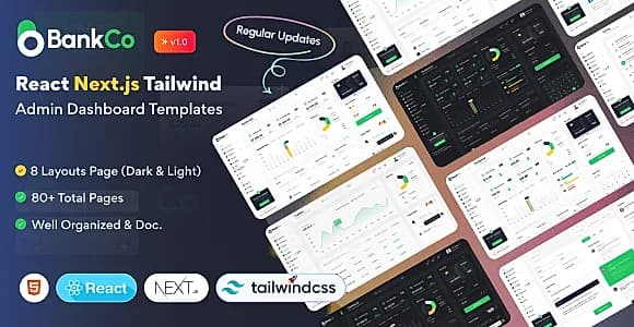 Bankco - React NextJS Tailwind Admin Templates