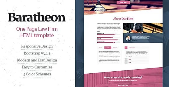 Baratheon - One Page Law Firm HTML Template