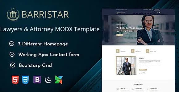 Barristar – Lawyers Attorneys and Law Firm MODX Theme