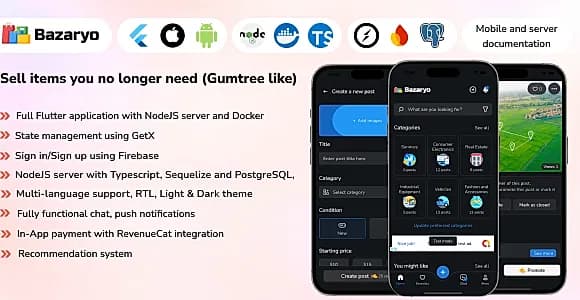 Bazaryo mobile - Sell & Buy, Gumtree & OLX like (full application)