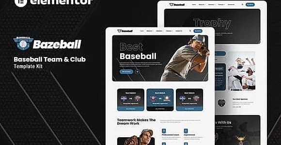 Bazeball - Sports Team Elementor Template Kit