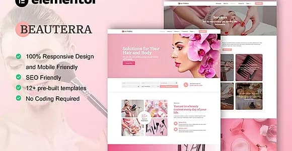 Beauterra - Makeup Artist & Beauty Salon Elementor Pro Template Kit
