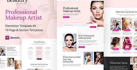 Beautify - Makeup Artist & Hair Stylist Elementor Template Kit