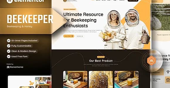 Beekeeper - Beekeeping & Honey Elementor Template Kit