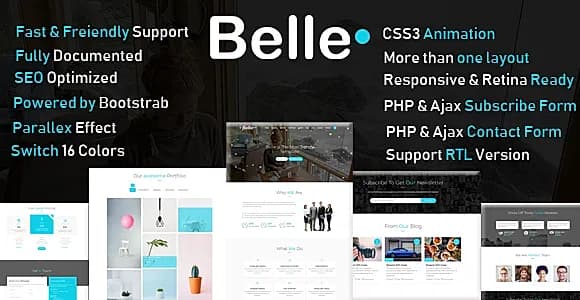 Belle - One Page HTML Template + RTL