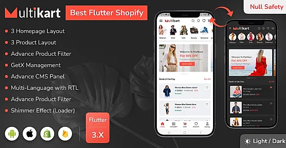 Best Shopify Flutter E-commerce Full App - Multikart