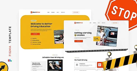 BestDrive – Driving School Template for Figma